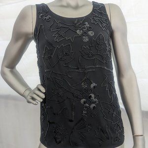 Cache Beads & Sequins Sleeveless Shell Top